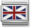 Nomination Classic Great Britain Flag Enamel Sterling Silver & Steel Charm 330207/04
