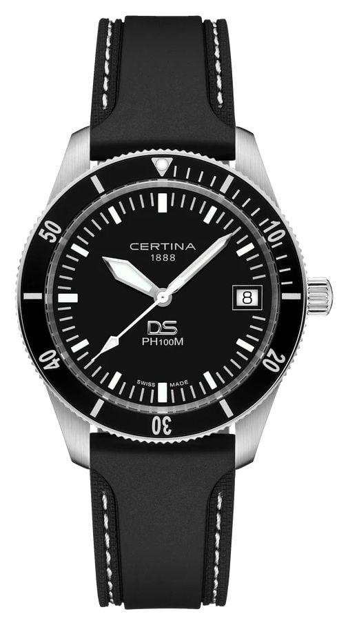 Certina Ds ph100m gent (40,5 mm) cadran noir / bracelet en montre