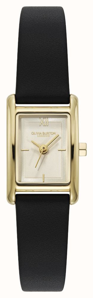 Olivia Burton 16mm Mini Grove Gold & Black Leather Strap 24000437 - 备用视图 2