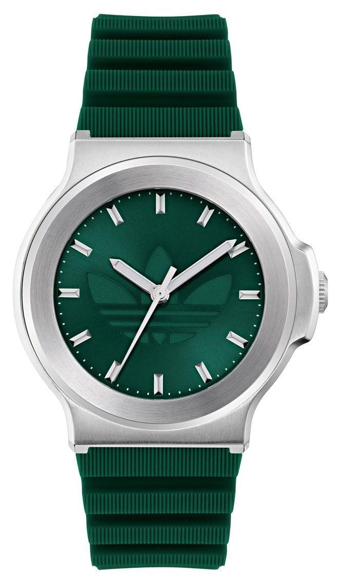 Adidas EXPRESSION THREE 41mm Green Dial  Green Silicone Watch