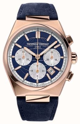 Frederique Constant Highlife Chronograph Automatic (41mm) Blue Dial / Blue Leather Strap FC-391NS4NH4