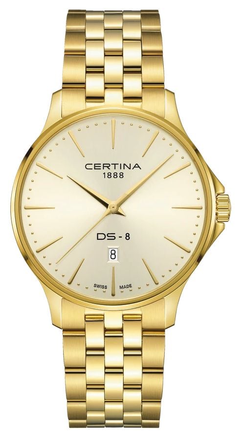 Certina DS-8 gent (40 mm) cadran dorÃ© / bracelet en acier montre