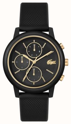 Lacoste 12.12 movimento (42 mm) quadrante nero / cinturino in silicone nero 2011469