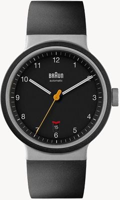 Braun BN0278 Automatic - Red Dot Award 2021 (40mm) Black Dial / Black Rubber Strap Watch BN0278BKBKG