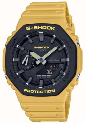 Casio | g-shock | núcleo de carbono | bisel em camadas | pulseira de borracha amarela | GA-2110SU-9AER