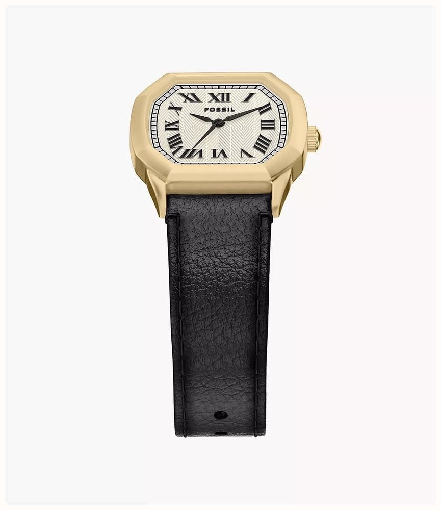 Fossil Harlow 27 mm Three-Hand Black Leather Watch and Bracelet Set ES5526SET - 別ビュー 3