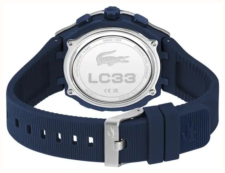 Lacoste Lc33 Dual-Display Multifunction Silver Dial Blue Silicone Strap Watch 2011515 - widok alternatywny 4