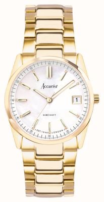 Accurist Everyday Womens | Mother Of Pearl Dial | Gold PVD Steel Bracelet 74005