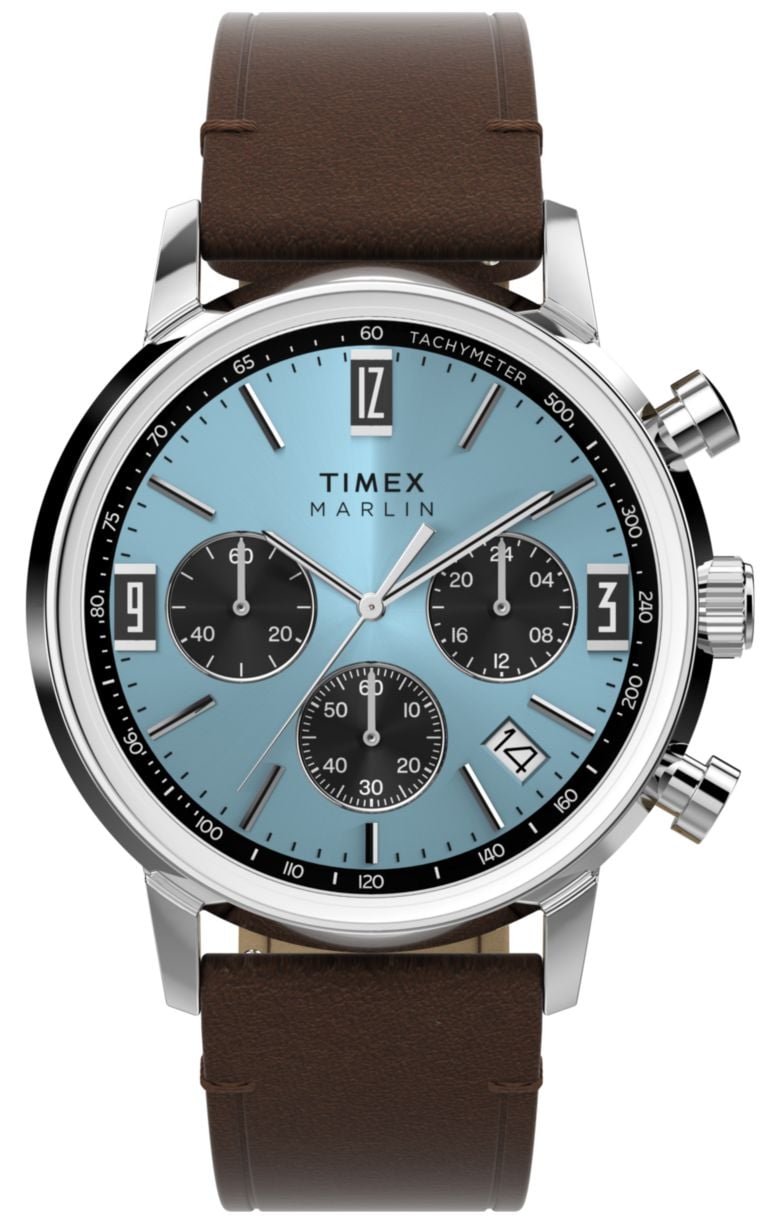 Timex Marlin Chronograph Tachymeter 40mm Ice Blue Dial Watch Timex Marlin Chronograph Tachymeter 40mm Ice Blue Dial Watch