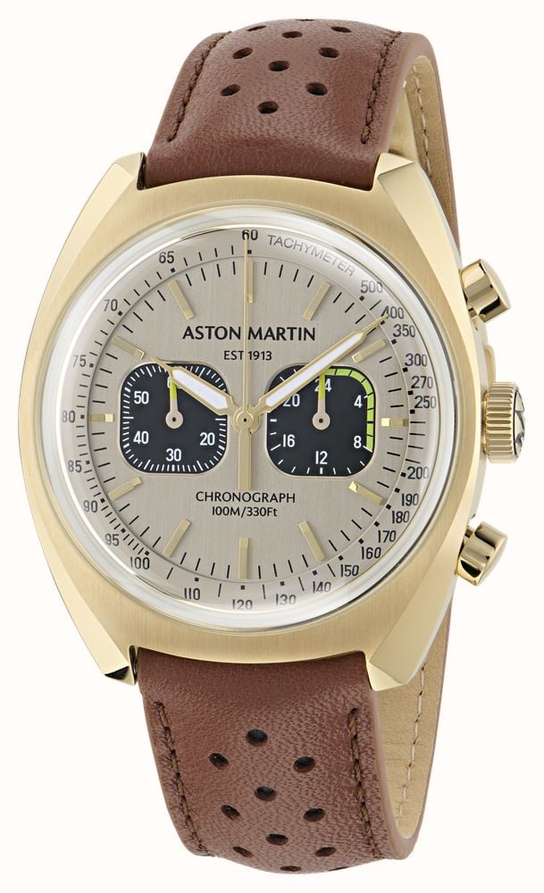 Aston Martin Timeless Quartz Chronograph (43mm) Champagne Dial / Brown Leather Strap MTTS2F502 - alternative Ansicht 2