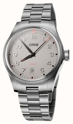 ORIS Propilot Datum Automatik (41 mm) strukturiertes kreidegraues Zifferblatt / Edelstahlarmband 01 733 7805 4163-07 8 20 04LC