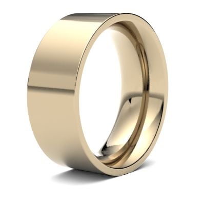 James Moore Wedding Rings | 9ct Yellow Gold | 8mm | Heavy | Flat Court | AG_8LHE-9Y