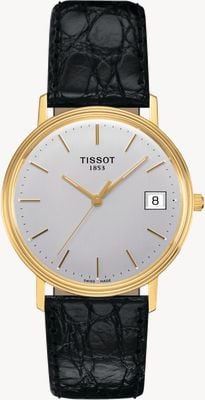Tissot ゴールドランヘサライト18Kゴールドシルバートーンの文字盤 T71340131