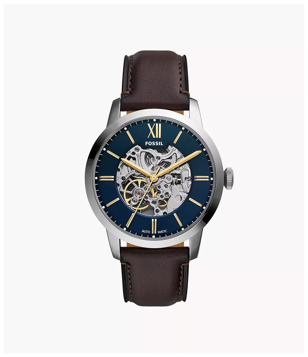 Fossil Townsman 44 mm automatique cuir marron ME3291 montre