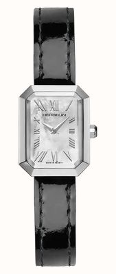 Herbelin Mostrador em madrepérola de quartzo Octogône (20,4 mm) / pulseira de couro preta 17446AP101