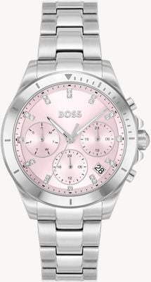 BOSS Alley Sport Lux (36 mm) rosa Zifferblatt / Edelstahlarmband 1502825