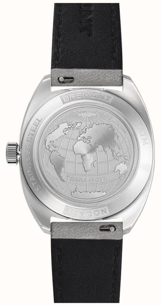 Bremont Terra Nova Jumping Hour Automatic (35mm) Frosted Dial / Grey Nubuck Leather Strap TN35-JH-FS-CC-L-S - vista alternativa 2
