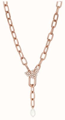 Emporio Armani Women's Necklace | Rose Gold-Tone Stainless Steel | Crystals and Pearl EGS2963221