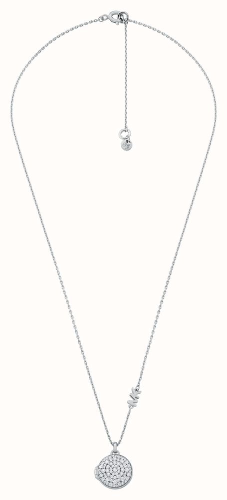 Michael Kors【3個SET☆】Sterling Silver Locket ギフト Precious Metal-Plated Sterling Silver Pavé Heart Necklace