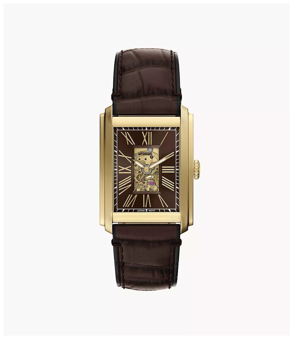 Fossil Carraway Automatic Croc Leather Watch in Multi