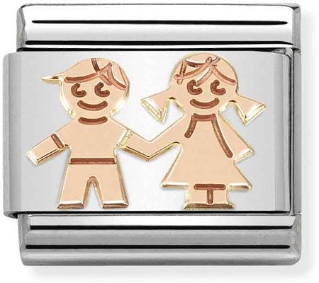Nomination Classic Siblings Holding Hands Steel Charm 430104/33