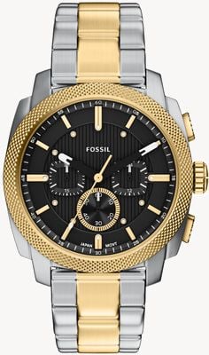 Fossil Machine Quartz Chronograph (44mm) Black Dial / Two-Tone Stainless Steel Bracelet FS6159