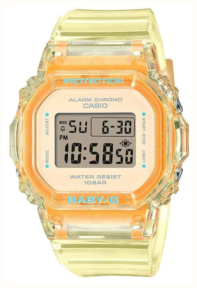 Casio Baby G Summer Jelly 42.1mm Digital Dial Transparent Yellow Resin BGD 565SJ 9ER First Class Watches CAN