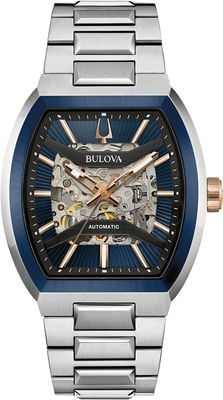 Bulova Maquina Automatik (40 mm) blaues Zifferblatt / Edelstahlarmband 98A319