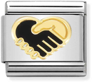 Nomination Classic SYMBOLS Steel Enamel And 18k Gold Heart Handshake Charm 030272/57