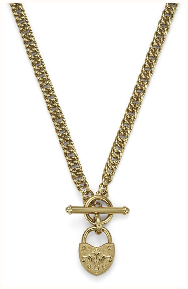 Olivia Burton Lock Heart Gold Plated Toggle Necklace 24100630 - vista alternativa 2