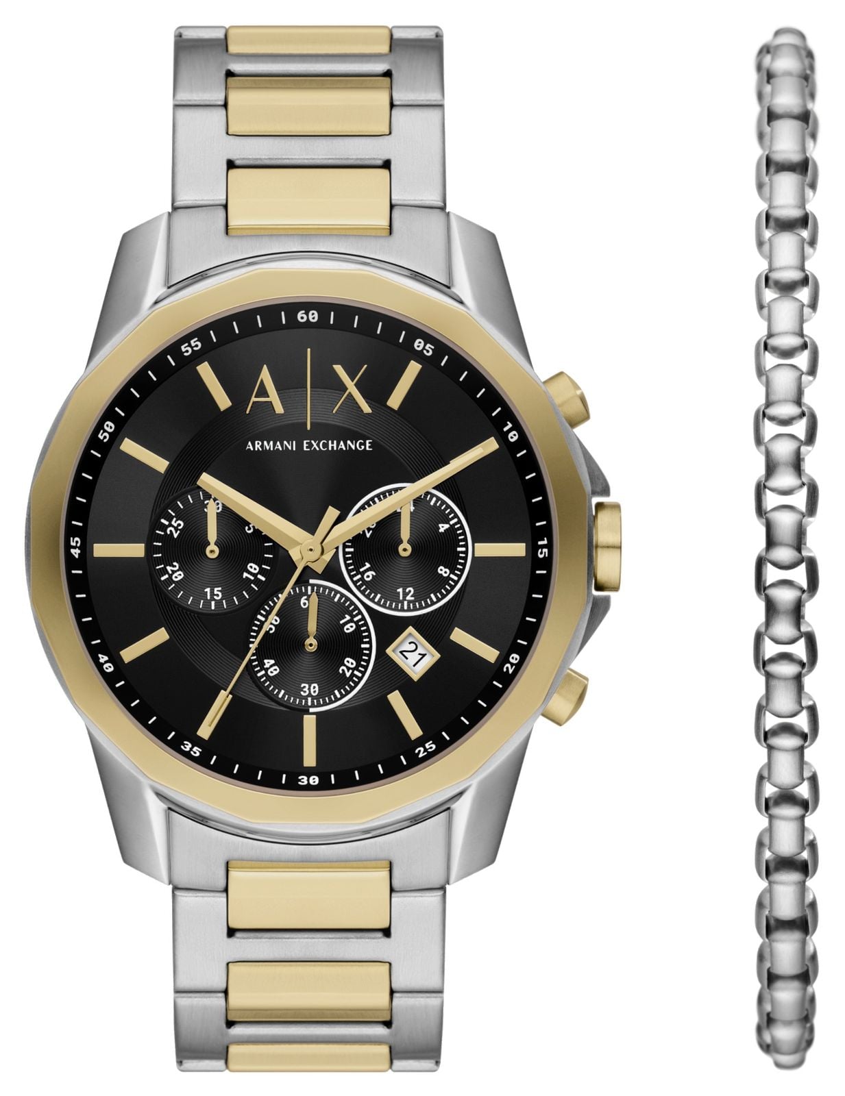 Armani Exchange Coffret cadeau homme (44 mm) cadran noir / montre