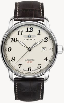 Zeppelin Lz 127 graf zeppelin automatique (40 mm) cadran beige / bracelet en cuir marron 7656-5