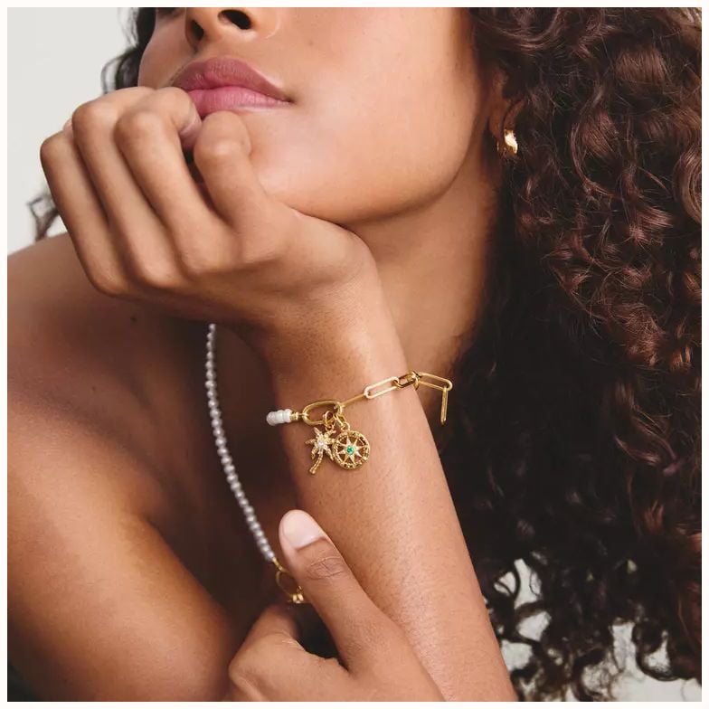 Thomas Sabo THOMAS SABO Gold-Plated Palm Tree Connect Charm CC1354-M01-14 - alternatieve weergave 3