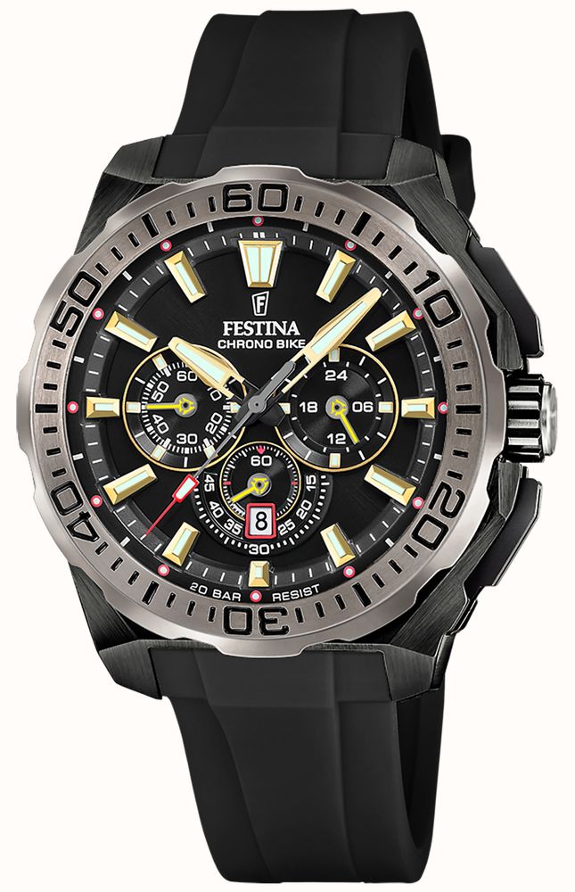 Festina Chrono Bike 2025 Black Dial Black Rubber Strap