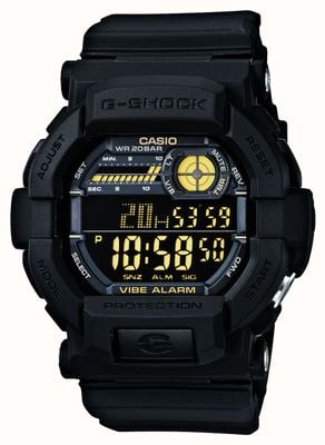 Casio Часы с будильником G-shock 5, черные, желтые GD-350-1BER