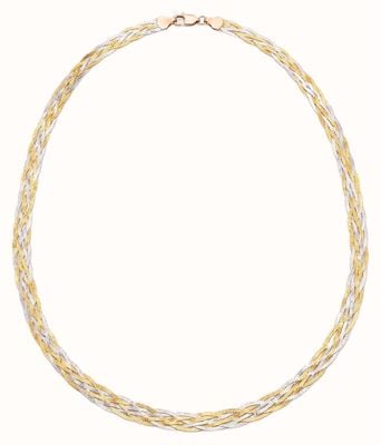 9ct Y/g W/g Flat Twist Necklace J10614