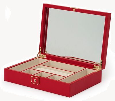 WOLF Palermo Red Medium Flat Jewellery Box 213272