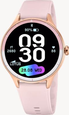 Lotus Smartime léve Smartwatch der 2. Generation (43,5 mm) mit Digitalanzeige und rosa Kautschukarmband 50201/1