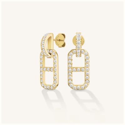 Rosefield Jewellery Fine Octagon Crystal Pendant Gold Earrings JEOPG-J1180