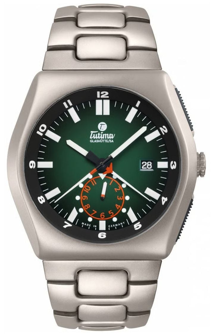 Tutima Glash&Atilde;tte M2 Automatic Chronograph 46mm Green D&Atilde; Watch