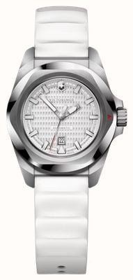 Victorinox I.n.o.x. kleine Automatik (32 mm) weißes gemustertes Zifferblatt / weißes Kautschukarmband 242027