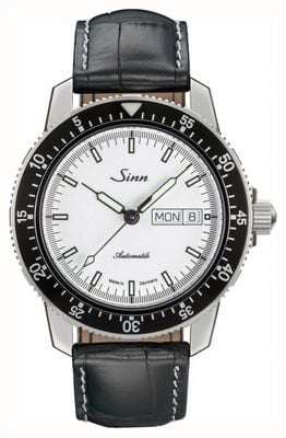 Sinn 104 st sa iw piloto clássico relógio de couro com relevo de crocodilo 104.012-BL44201851001225401A