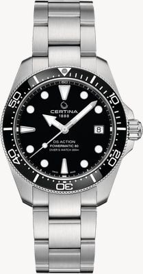 Certina DS Action Diver Powermatic 80 (38mm) Black Dial / Stainless Steel Bracelet C0488071105100