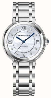 Herbelin Relógio feminino automático Galet com mostrador cravejado de diamantes 1630B59