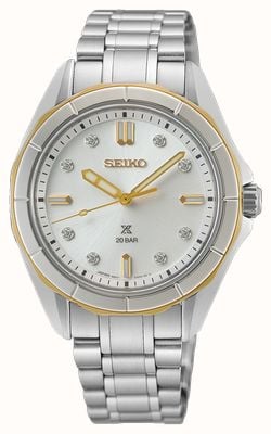 Seiko Orologio sportivo marino da donna Prospex con diamanti incastonati nei colori Dune e Dawn SUR618J1