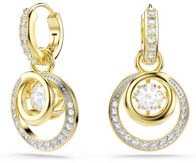 Swarovski Hyperbola Drop Earrings Round Cut, White, 18k Gold Finish 5738249