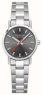 Mondaine 女士经典款（30 毫米）灰色太阳纹表盘/不锈钢表链 A658.30323.80SBJ