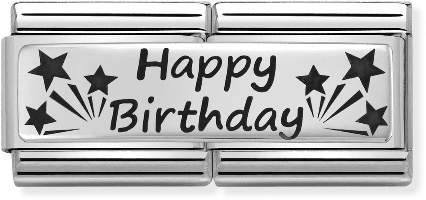 Nomination Classic Happy Birthday Sterling Silver & Steel Charm 330710/13