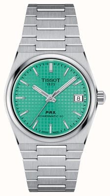 Tissot Prx powermatic 80 (35 мм) зеленый циферблат/браслет из нержавеющей стали T1372071109101