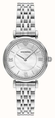 Emporio Armani Two-Hand Quartz (32mm) White Mother-of-Pearl Dial / Stainless Steel Bracelet AR11701